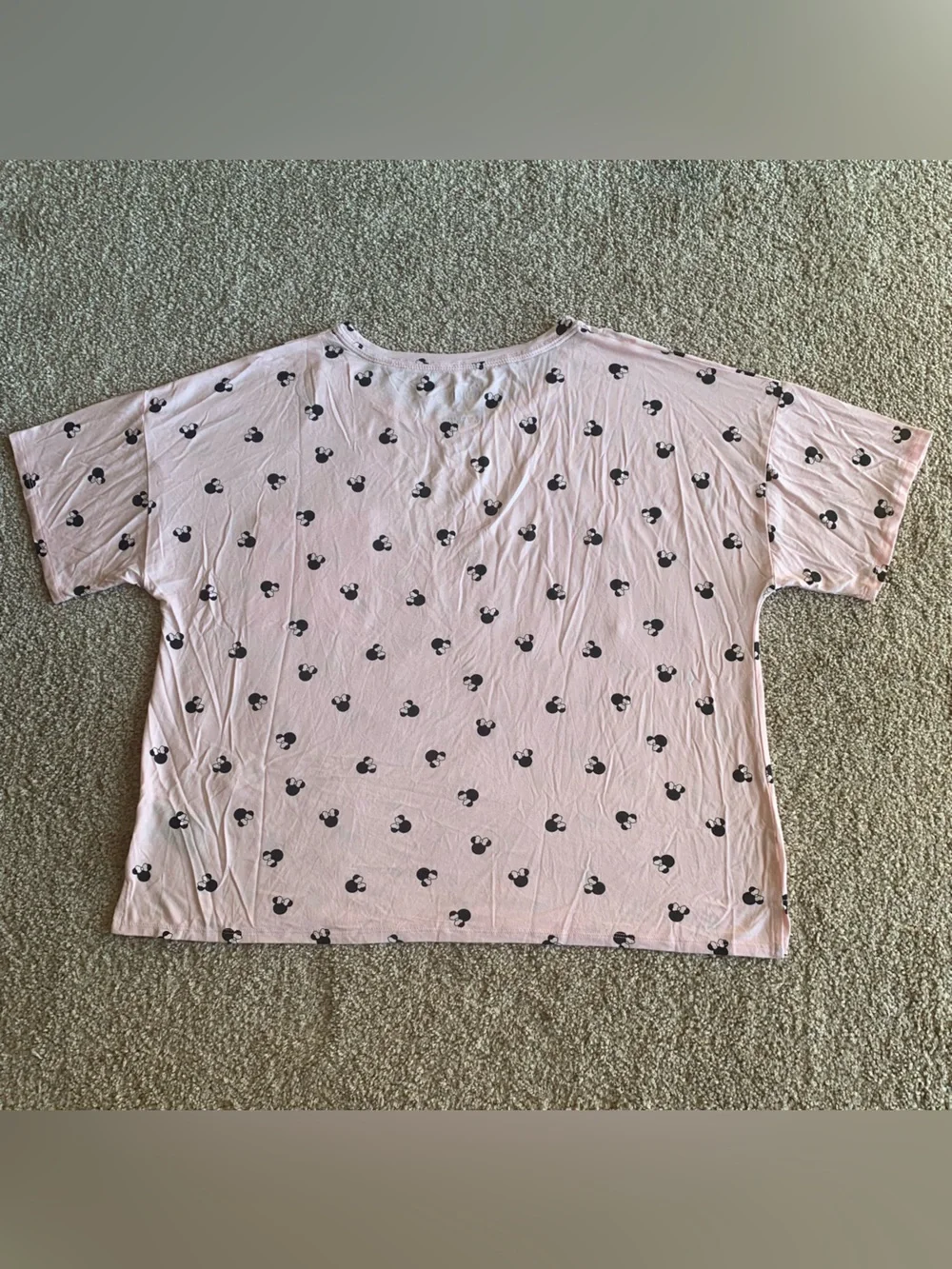 Disney Mickey Mouse Women's Pink Graphic T-Shirt Size L Short Sleeve Pocket Tee - Picture 7 of 7